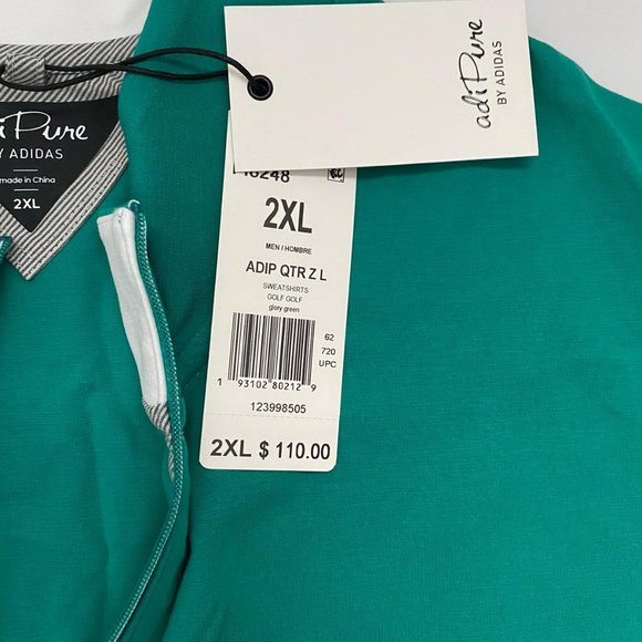 Adipure By Adidas Men's Sweatshirt Golf Green - Picture 6 of 8